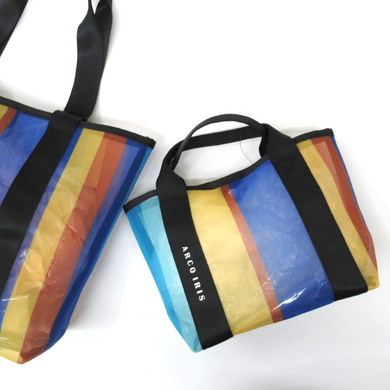 aristella  メッシュストライププチバッグ /プリズム